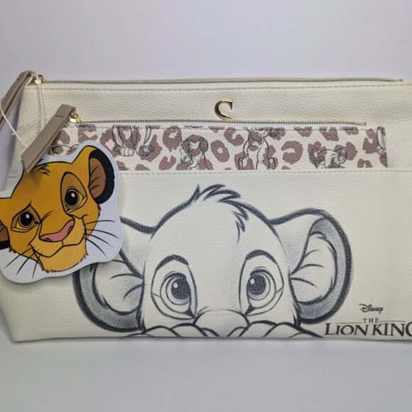 Primark Disney The Lion King Simba Initial S 2 Piece Makeup Bag Set NWT - Picture 1 of 5